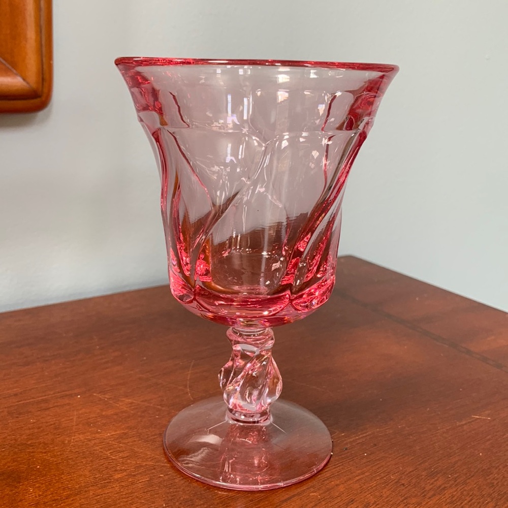 VINTAGE Fostoria Jamestown Pink Wine Glass